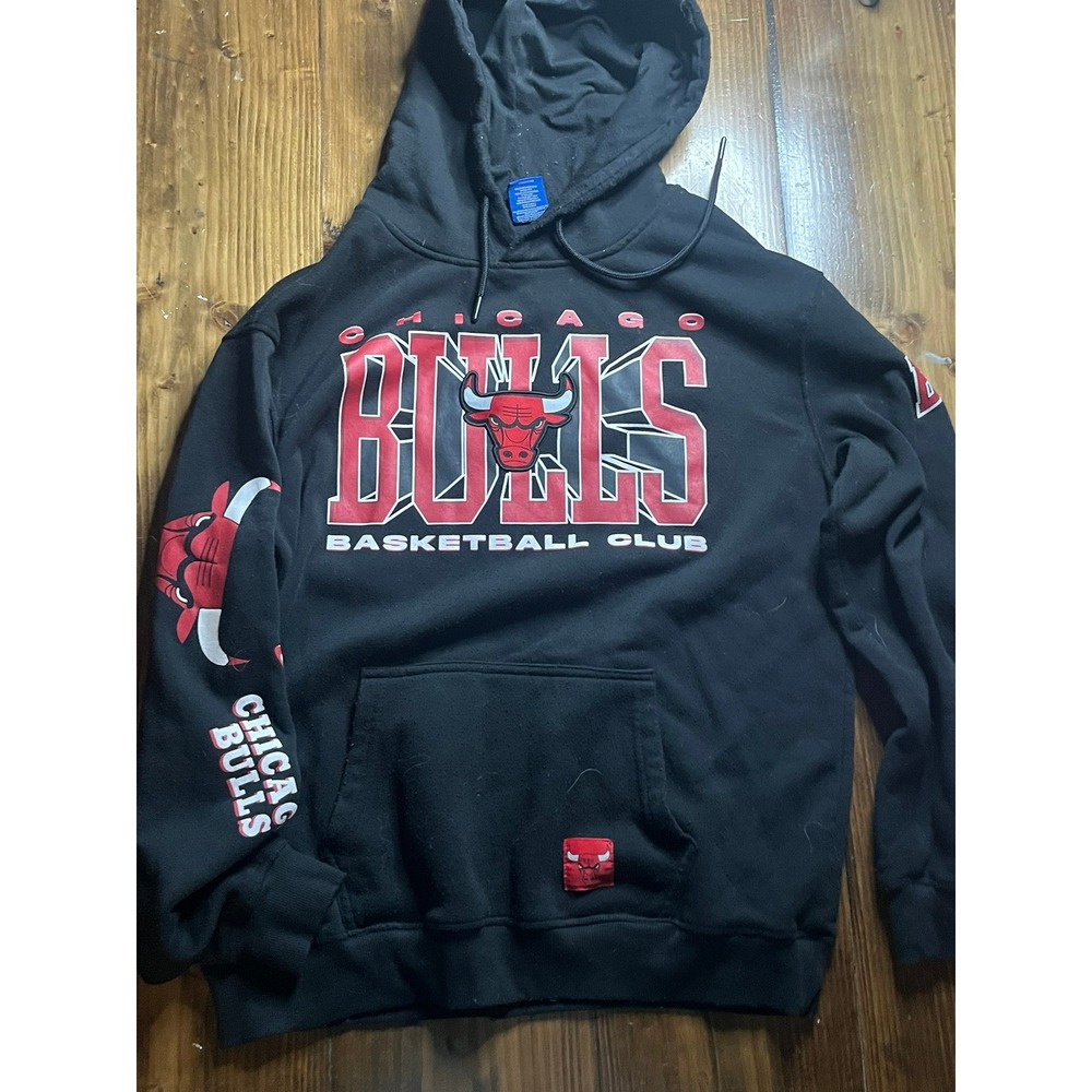 NBA Ultra Game Chicago Bulls Basketball Club Hoodie Black Mens Large Graphic‎